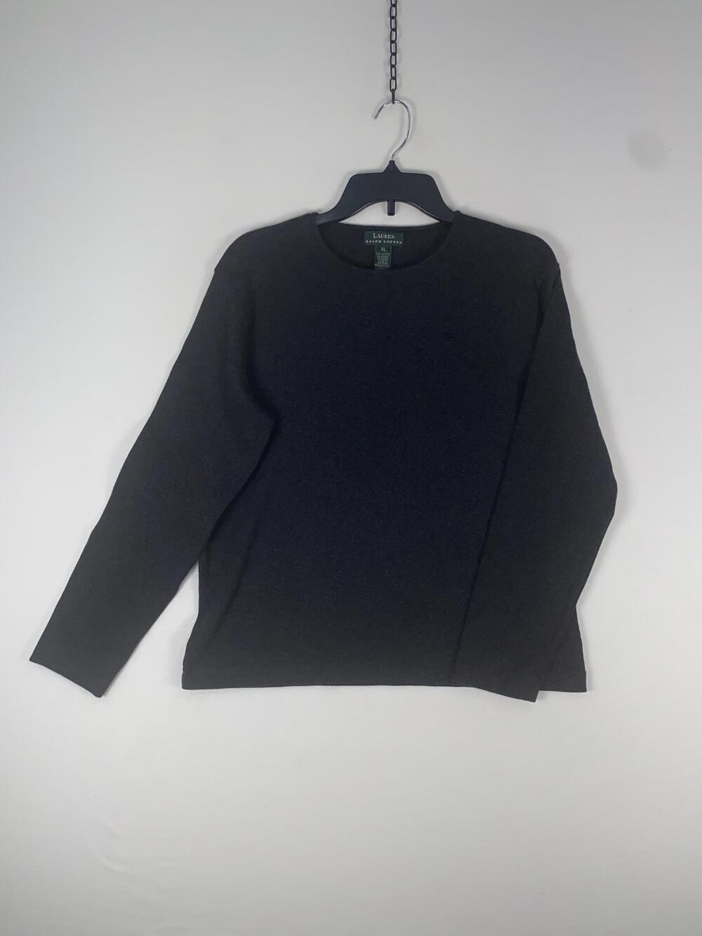 Lauren Ralph Lauren Sweater Womens XL Gray 100% Cotton Crew Neck Knit Pullover